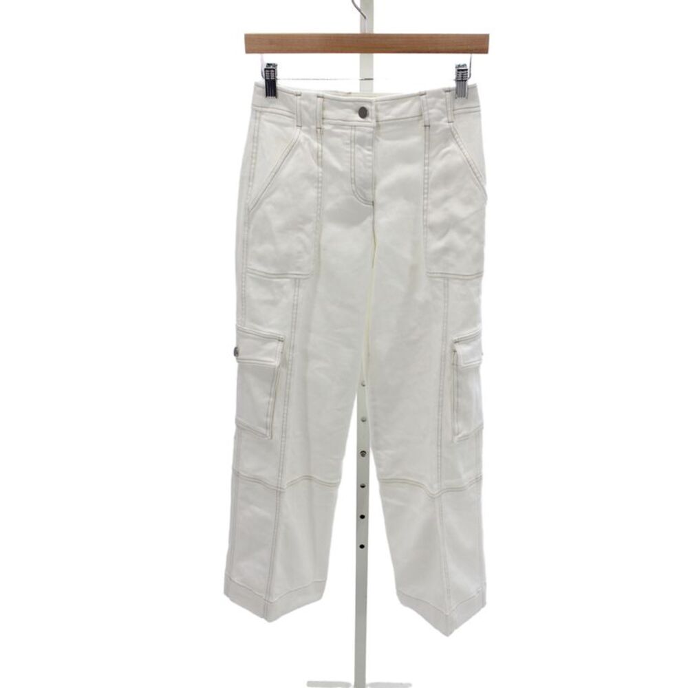 TWP Womens Cargo Pants White 98% Cotton Button Inseam 29 Size 0